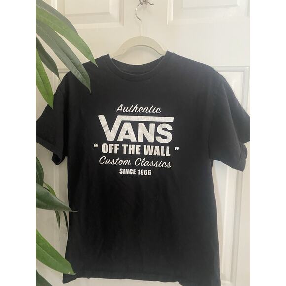 Vans Authentic “off the wall” custom clasics since 1966 Men’s Med Black Tshirt - Picture 1 of 6